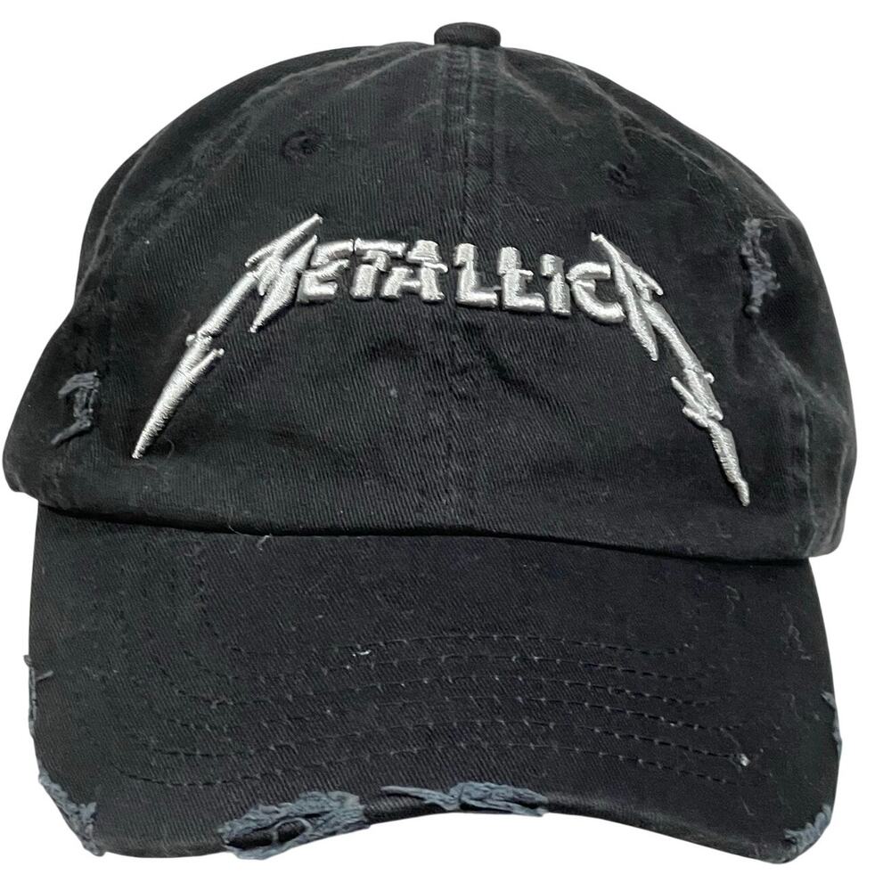 Metallica Worldwired Tour Baseball Hat One Size Distressed Black Band Cap